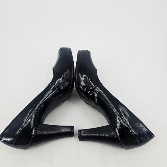 Aerosoles A2 Big Ben Black Pumps High Heel Platform Peep Toe Shoe Size 7.5 - Picture 5 of 9